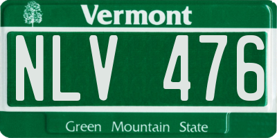 VT license plate NLV476