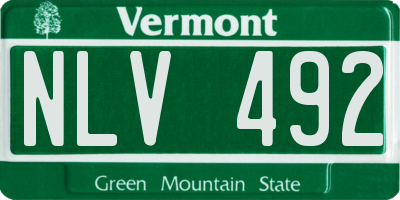 VT license plate NLV492