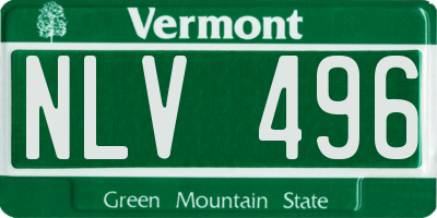 VT license plate NLV496