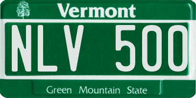 VT license plate NLV500