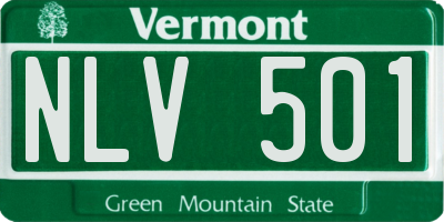 VT license plate NLV501