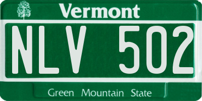 VT license plate NLV502