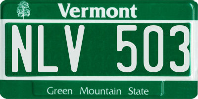 VT license plate NLV503