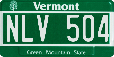 VT license plate NLV504