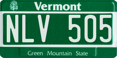 VT license plate NLV505