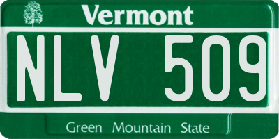 VT license plate NLV509