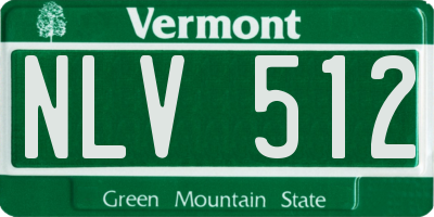 VT license plate NLV512