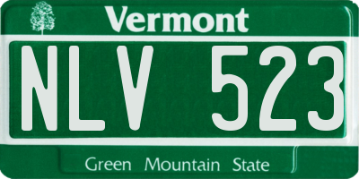 VT license plate NLV523