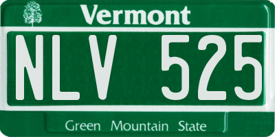 VT license plate NLV525