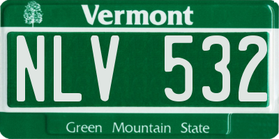 VT license plate NLV532