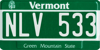 VT license plate NLV533