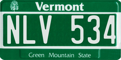 VT license plate NLV534