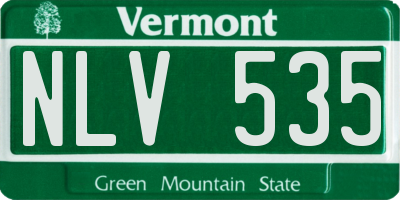 VT license plate NLV535