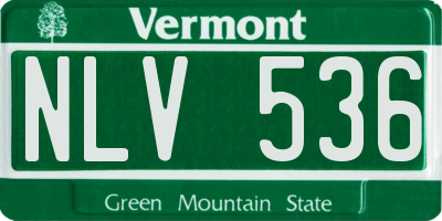 VT license plate NLV536