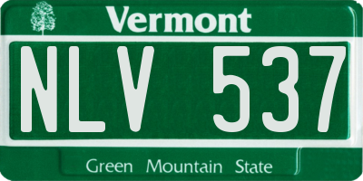 VT license plate NLV537