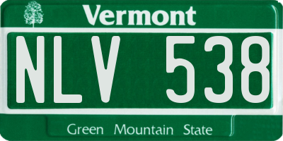 VT license plate NLV538