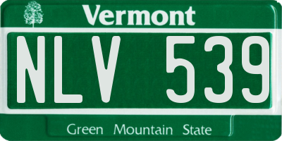 VT license plate NLV539