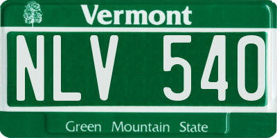 VT license plate NLV540