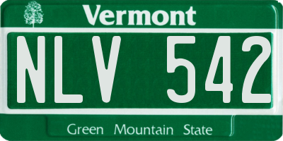 VT license plate NLV542