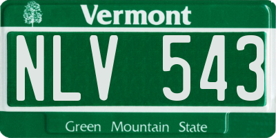 VT license plate NLV543