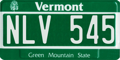 VT license plate NLV545