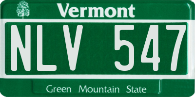 VT license plate NLV547