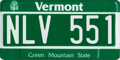 VT license plate NLV551