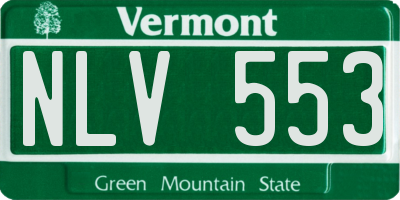 VT license plate NLV553