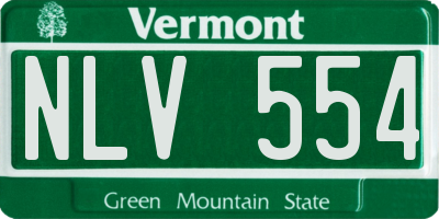VT license plate NLV554