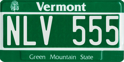 VT license plate NLV555