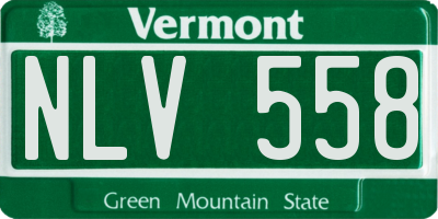 VT license plate NLV558