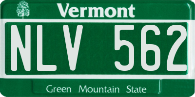 VT license plate NLV562