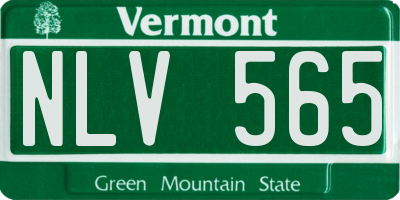 VT license plate NLV565