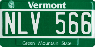 VT license plate NLV566