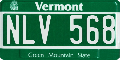 VT license plate NLV568
