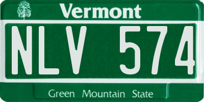 VT license plate NLV574