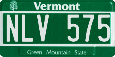 VT license plate NLV575