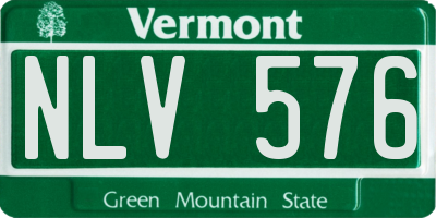 VT license plate NLV576