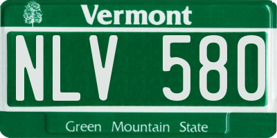 VT license plate NLV580