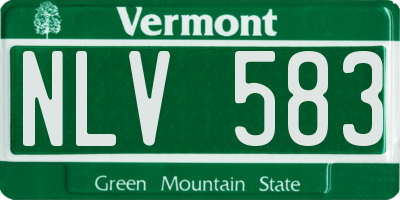 VT license plate NLV583