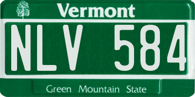 VT license plate NLV584