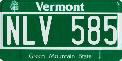 VT license plate NLV585