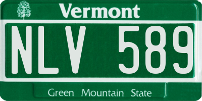 VT license plate NLV589