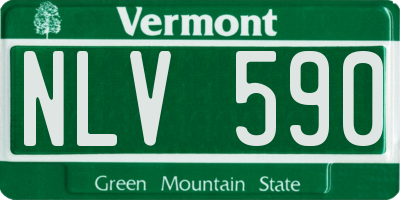 VT license plate NLV590