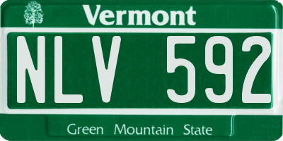 VT license plate NLV592