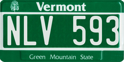 VT license plate NLV593