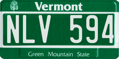 VT license plate NLV594