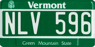 VT license plate NLV596
