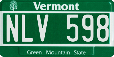 VT license plate NLV598