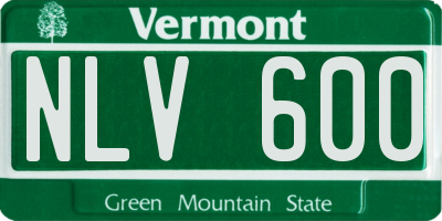 VT license plate NLV600